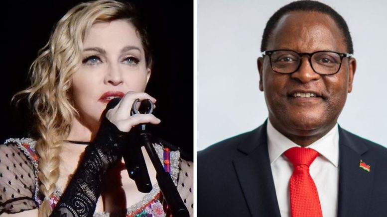 Madonna rencontre le président du Malawi, Chakwera